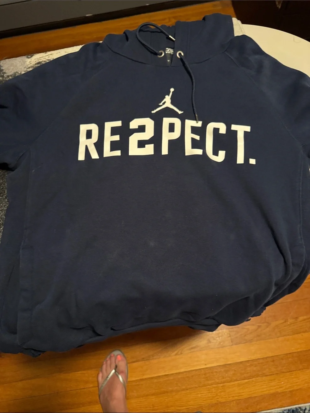 Jordan Navy RE2PECT Crewneck Sweatshirt with White Logo